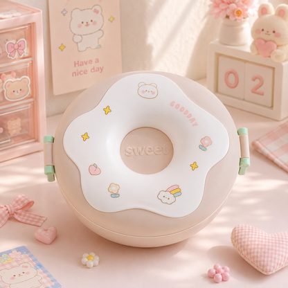 🍩 Kawaii Donut Bento Lunch Box for Kids – Leak Proof School Lunch Box
