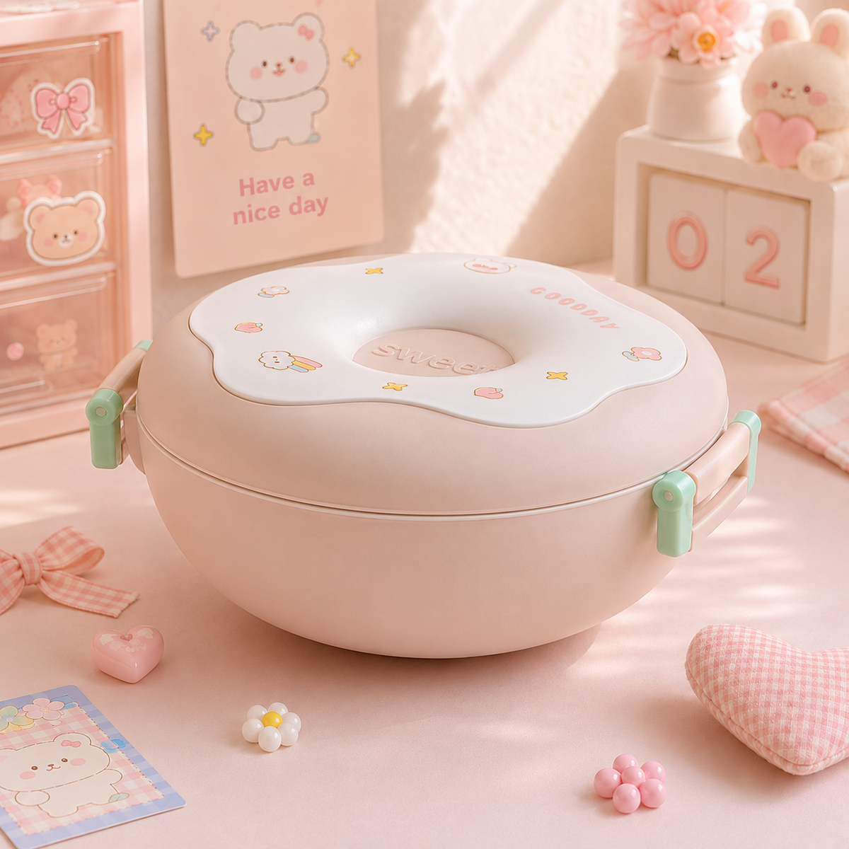 Sweet Donut Bento Lunch Box - Angle 3