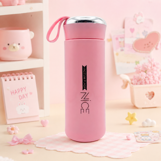 NICE Pink Vacuum Flask - Angle 2
