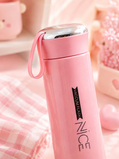 NICE Pink Vacuum Flask - Angle 5 Close-up
