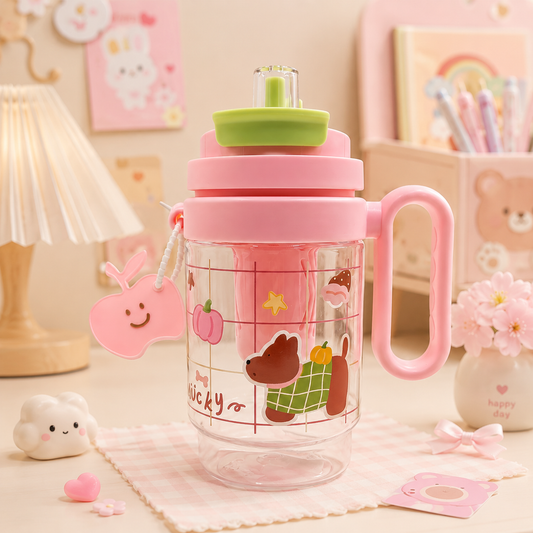 Puppy Straw water bottle