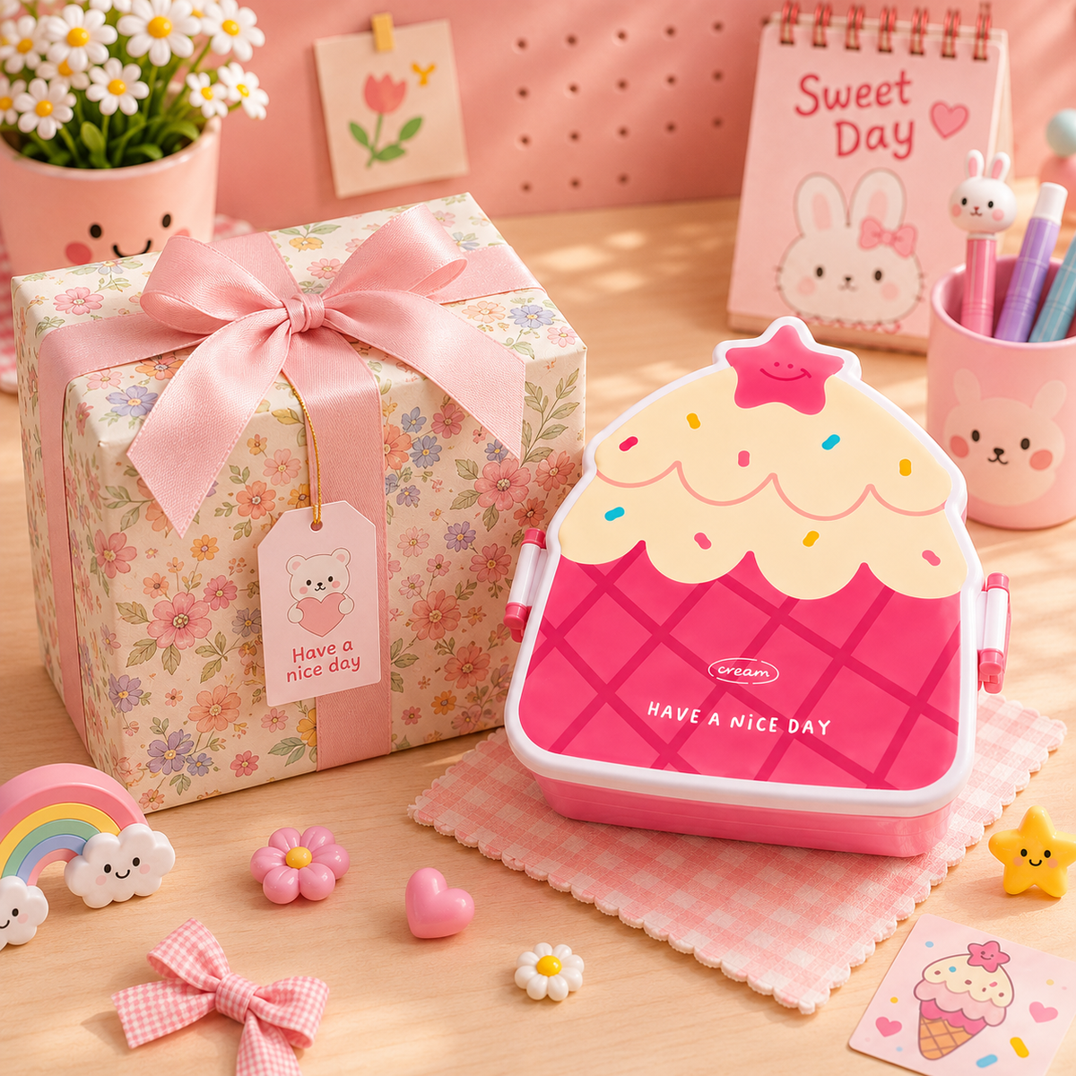 Cupcake Kawaii Lunch Box - Gift Box Packaging