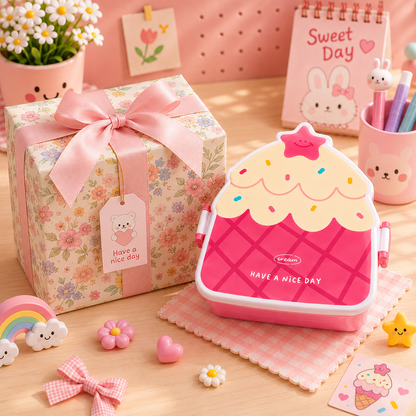 Cupcake Kawaii Lunch Box - Gift Box Packaging