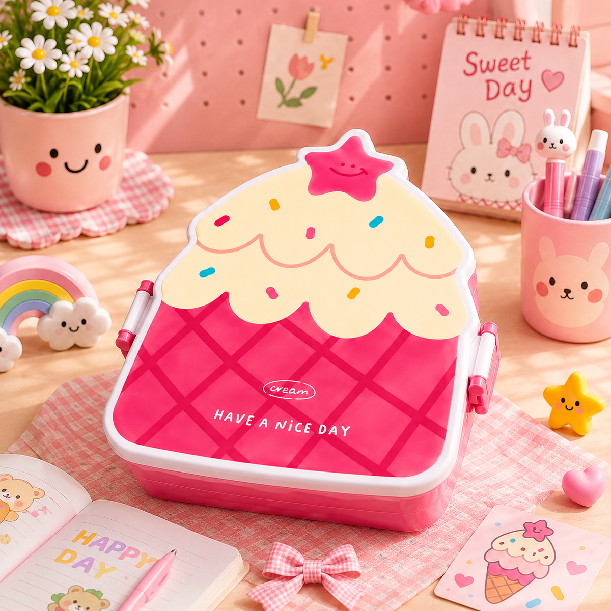 Cupcake Shape Kawaii Lunch Box