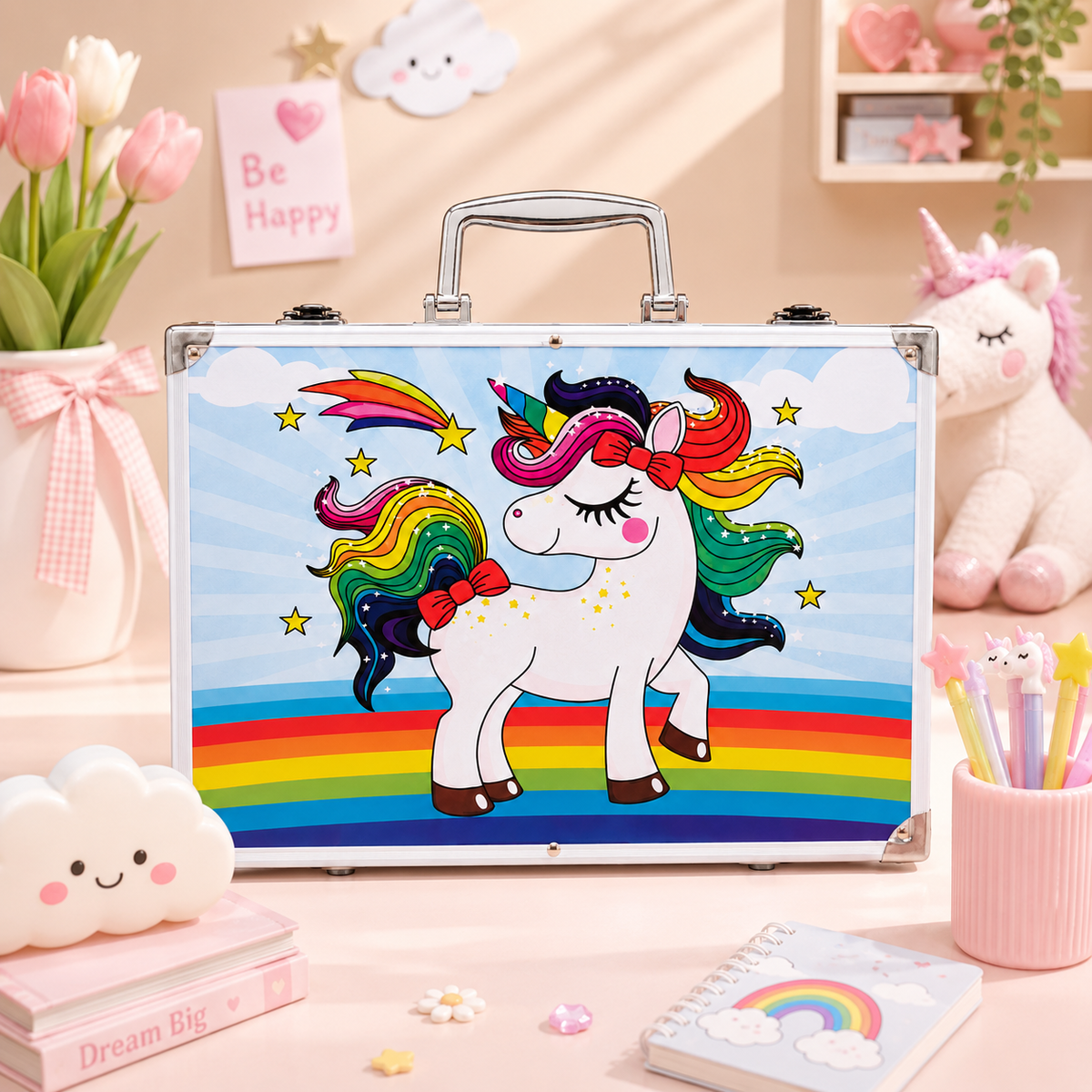 Rainbow Unicorn Art Case - Angle 2