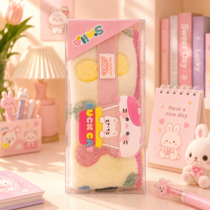 Fluffy Patchwork Lucky pencil pouch