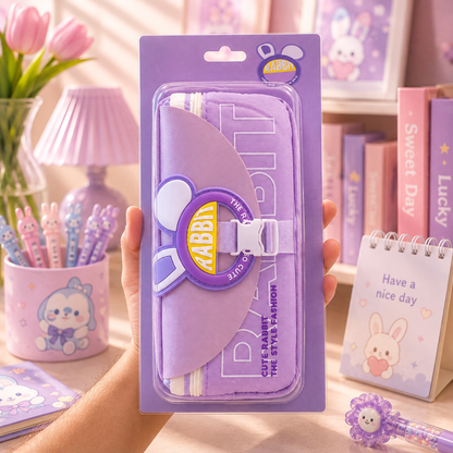 Rabbit Buckle Purple pencil pouch