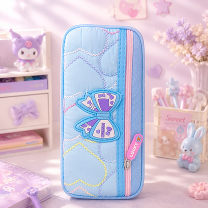 Fashion Bow Blue pencil pouch