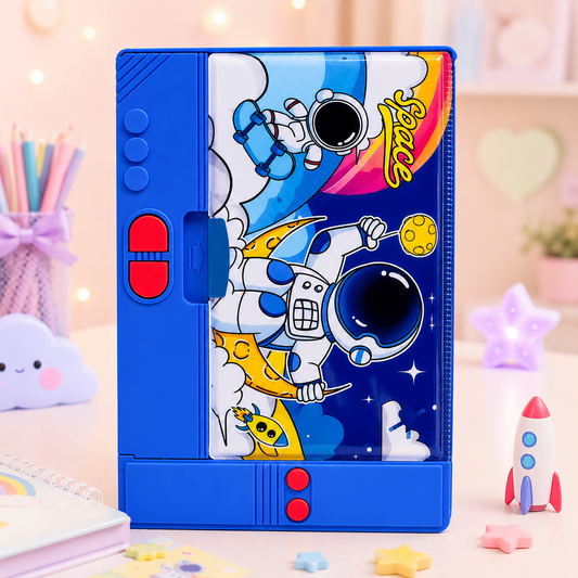 Space Astronaut Pop-Up Pencil Box - front view