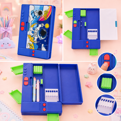 Space Astronaut Pop-Up Pencil Box - open compartments