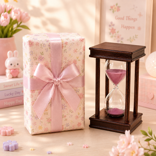 Wooden Hourglass Sand Timer with gift box packaging