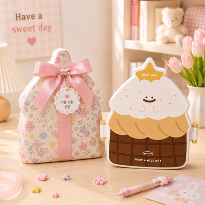 Kawaii Sweet Cake Bento Lunch Box - with gift box packaging