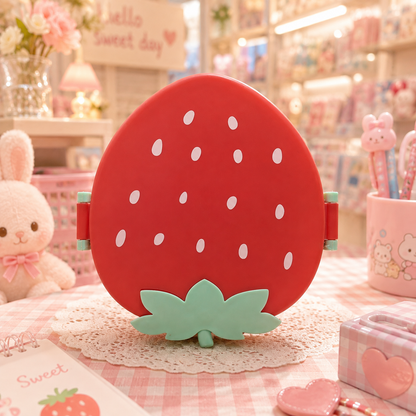Kawaii Strawberry Bento Lunch Box - front view