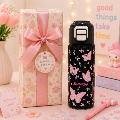 Kawaii Butterfly Water Bottle gift packaging