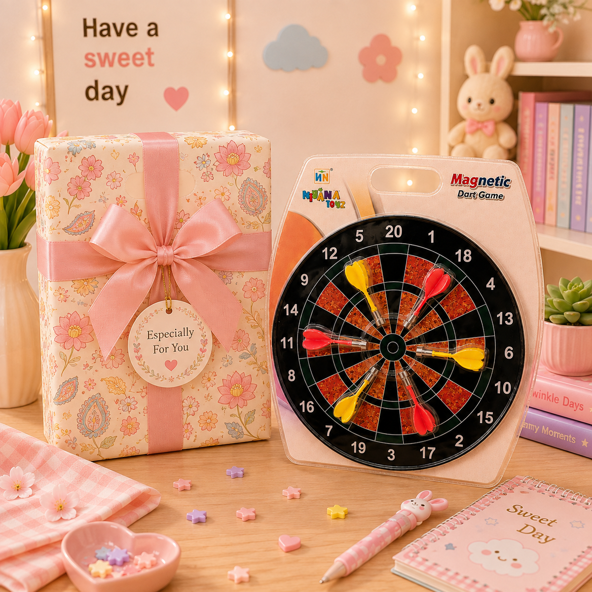 Magnetic Dart Board Game gift box packaging scene
