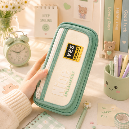 Nice Pleasant Day Pencil Pouch - held in hand