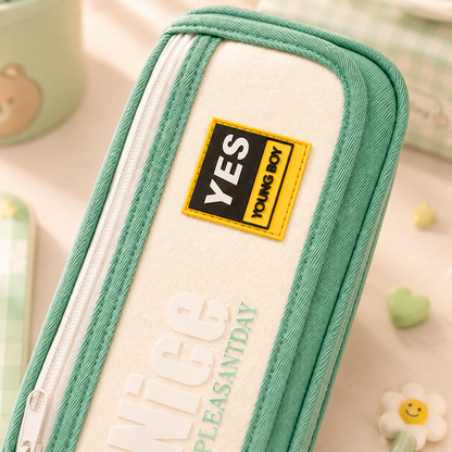 Nice Pleasant Day Pencil Pouch - close-up badge