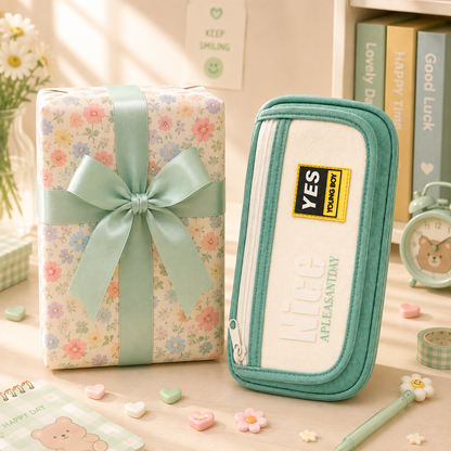 Nice Pleasant Day Pencil Pouch - with gift box packaging