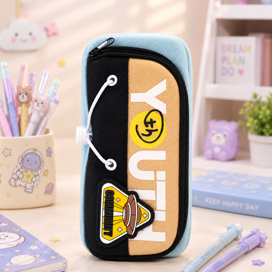 Youth Smiley Patch pencil pouch