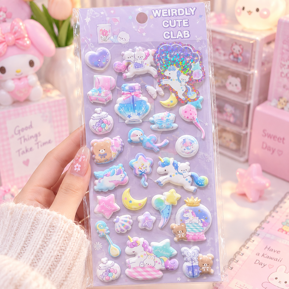 Unicorn 3D Puffy sticker design