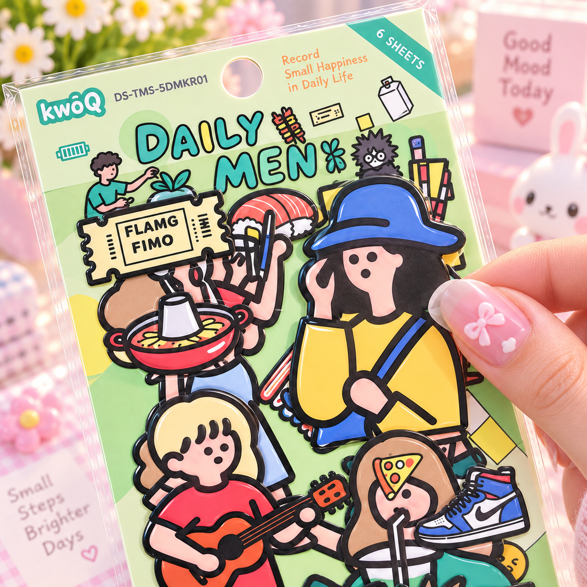 Daily Men 6 Sheets Sticker Pack close-up
