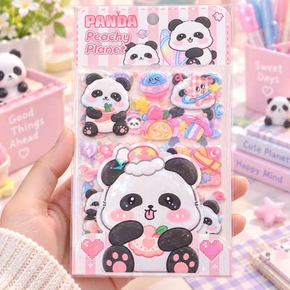 Panda Peachy Planet sticker design