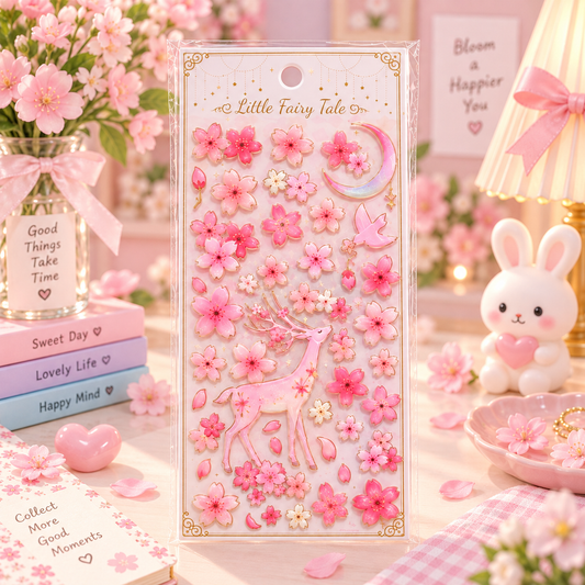 Kawaii Sakura Cherry Blossom Sticker Sheet lifestyle scene