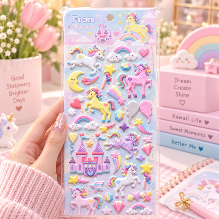 Unicorn Foam sticker design