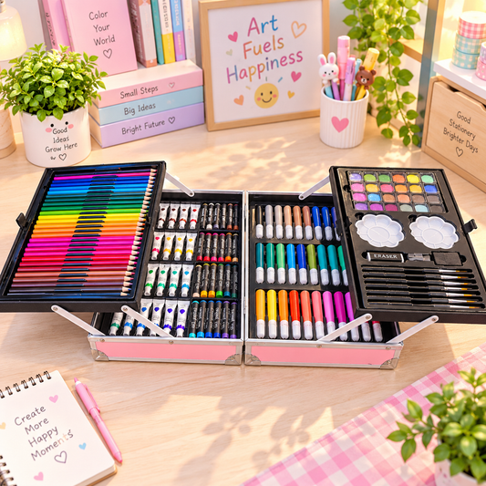 π Kawaii Rainbow Unicorn Art & Craft Case for Kids