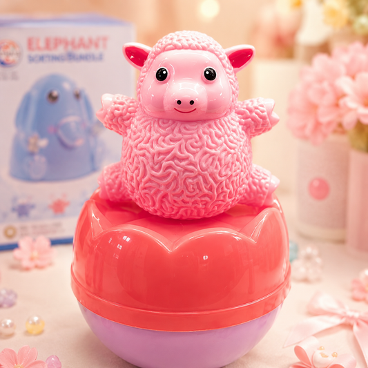 Kawaii Pink Lamb Roly Poly Wobble Toy lifestyle scene
