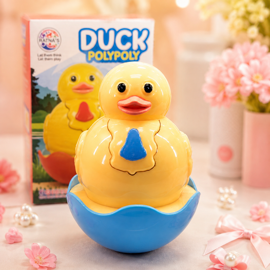 Kawaii Duck Roly Poly Wobble Toy with packaging box