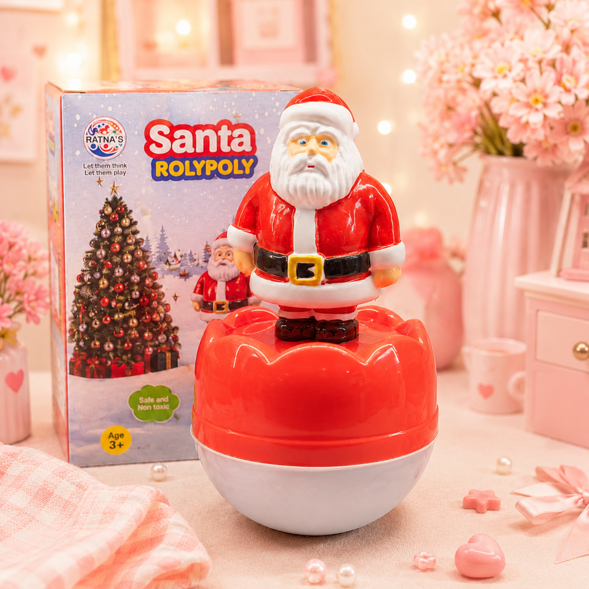 Santa Rolypoly Wobbling Toy desk scene
