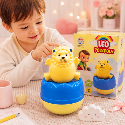 Kawaii Leo Lion Roly Poly Wobble Toy child playing scene