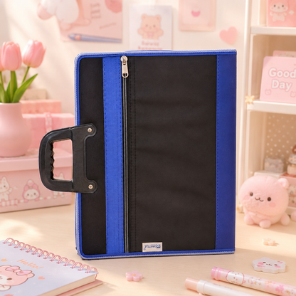 A4 Zippered File Organizer Bag - angled desk view