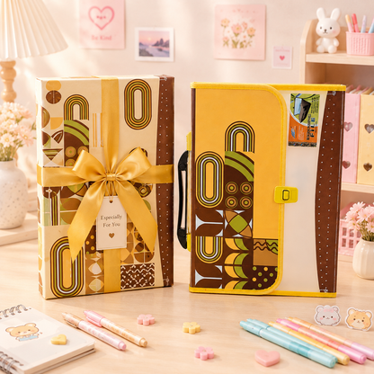 Retro Geometric Accordion File Organizer - gift box