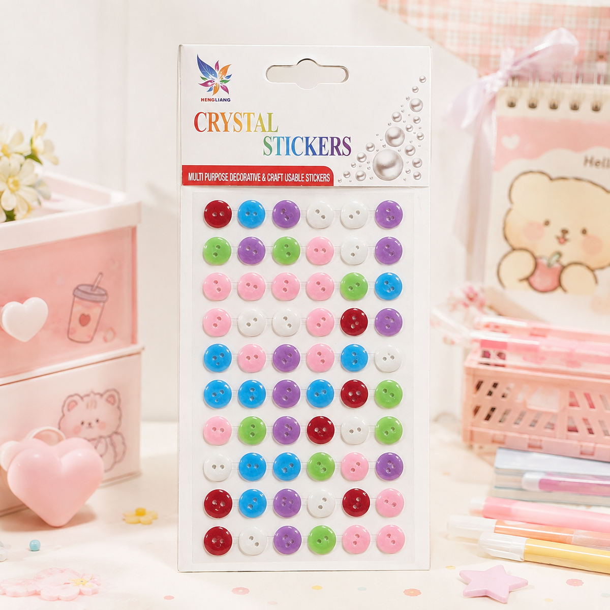 Crystal Button sticker design