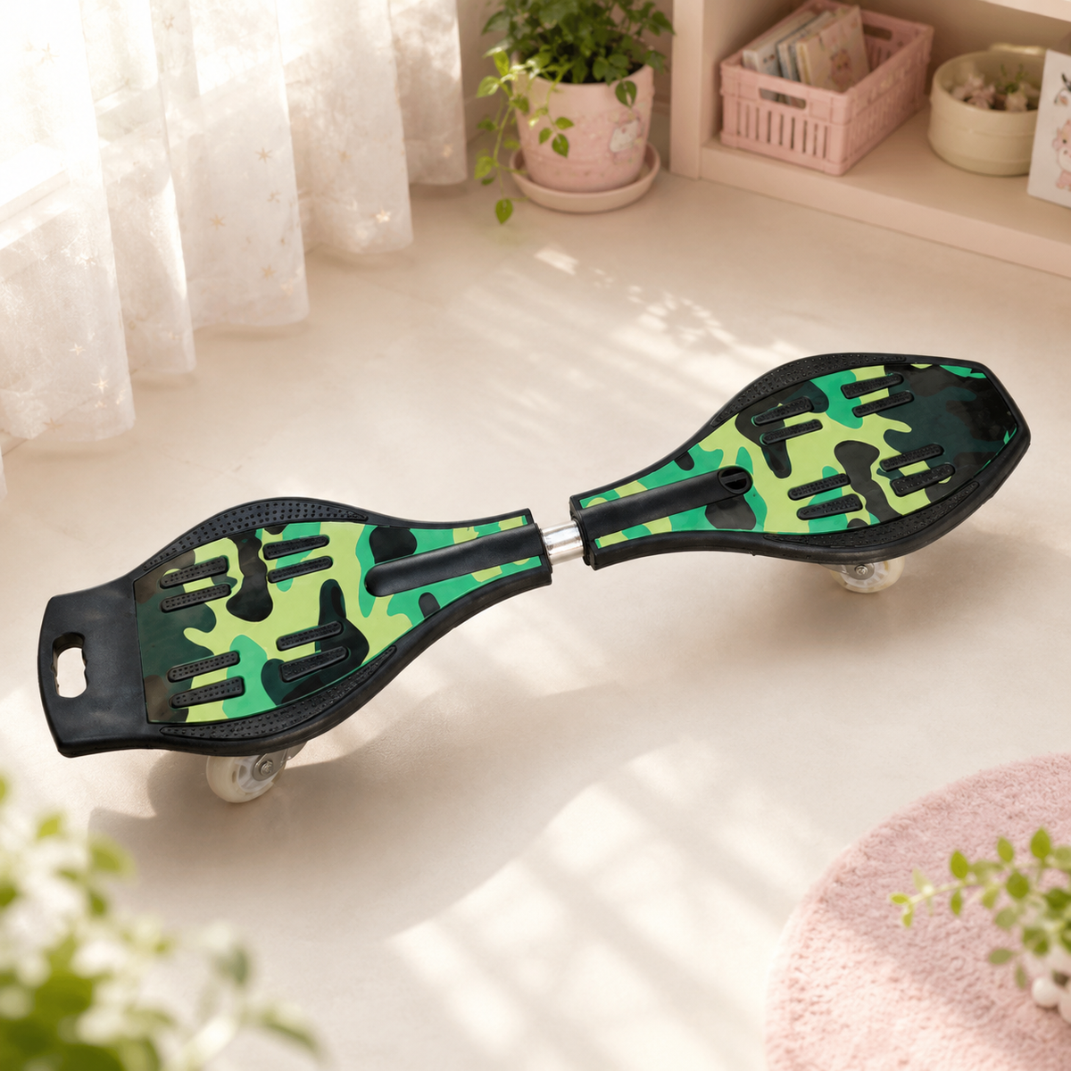 Camo Caster Board - top angle window scene