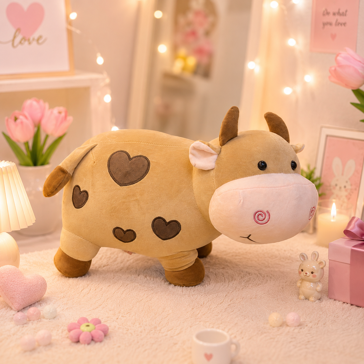Kawaii Cow Plush Toy - front view 2