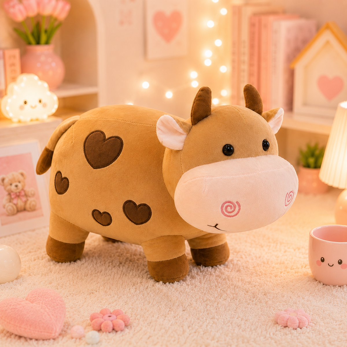 Kawaii Cow Plush Toy - front view 3