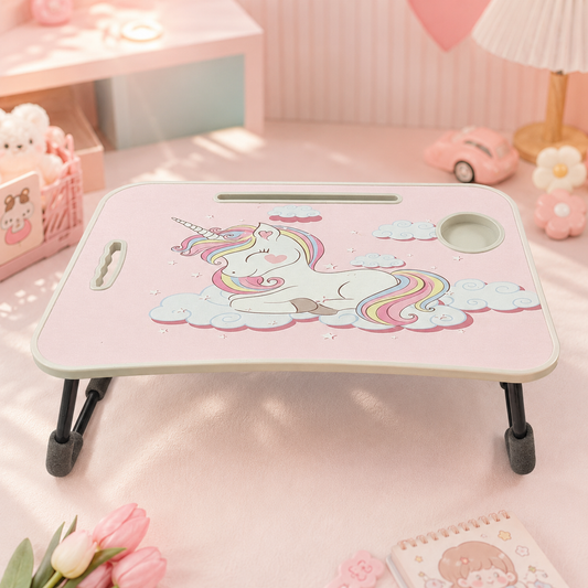 Unicorn Foldable Bed Tray Table - front angled view
