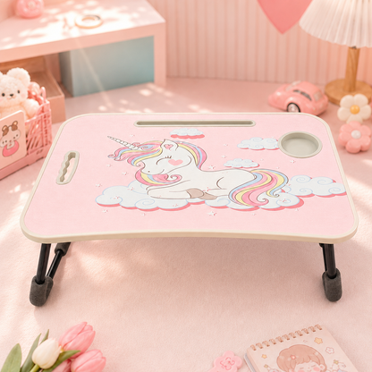 Unicorn Foldable Bed Tray Table - front angled alternate scene