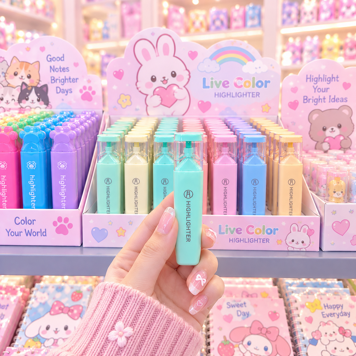 Cute pastel Aimeile highlighter pen display image