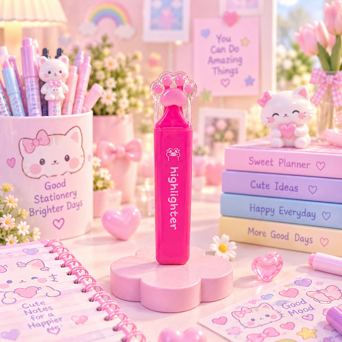 Cute cat paw highlighter lifestyle product image