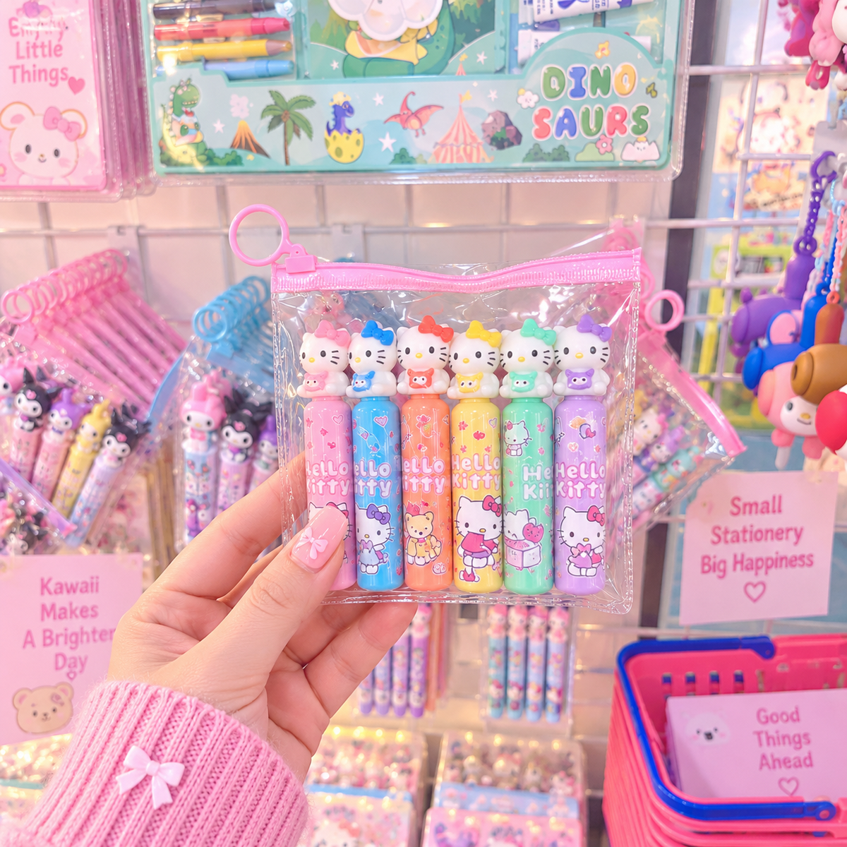 Hello Kitty 6 piece character stationery pen set hero