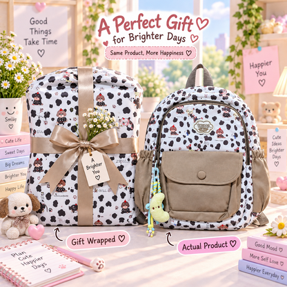 Kawaii cow print backpack premium gift packaging
