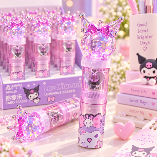Kuromi luminous eraser close-up product view