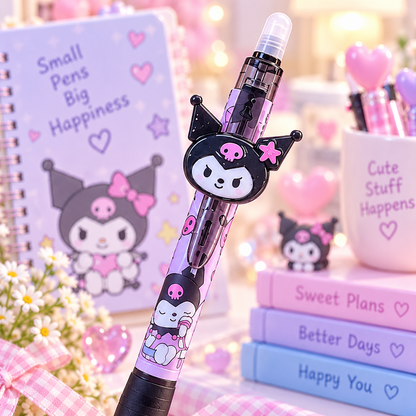 Kuromi multi-function retractable pen close-up