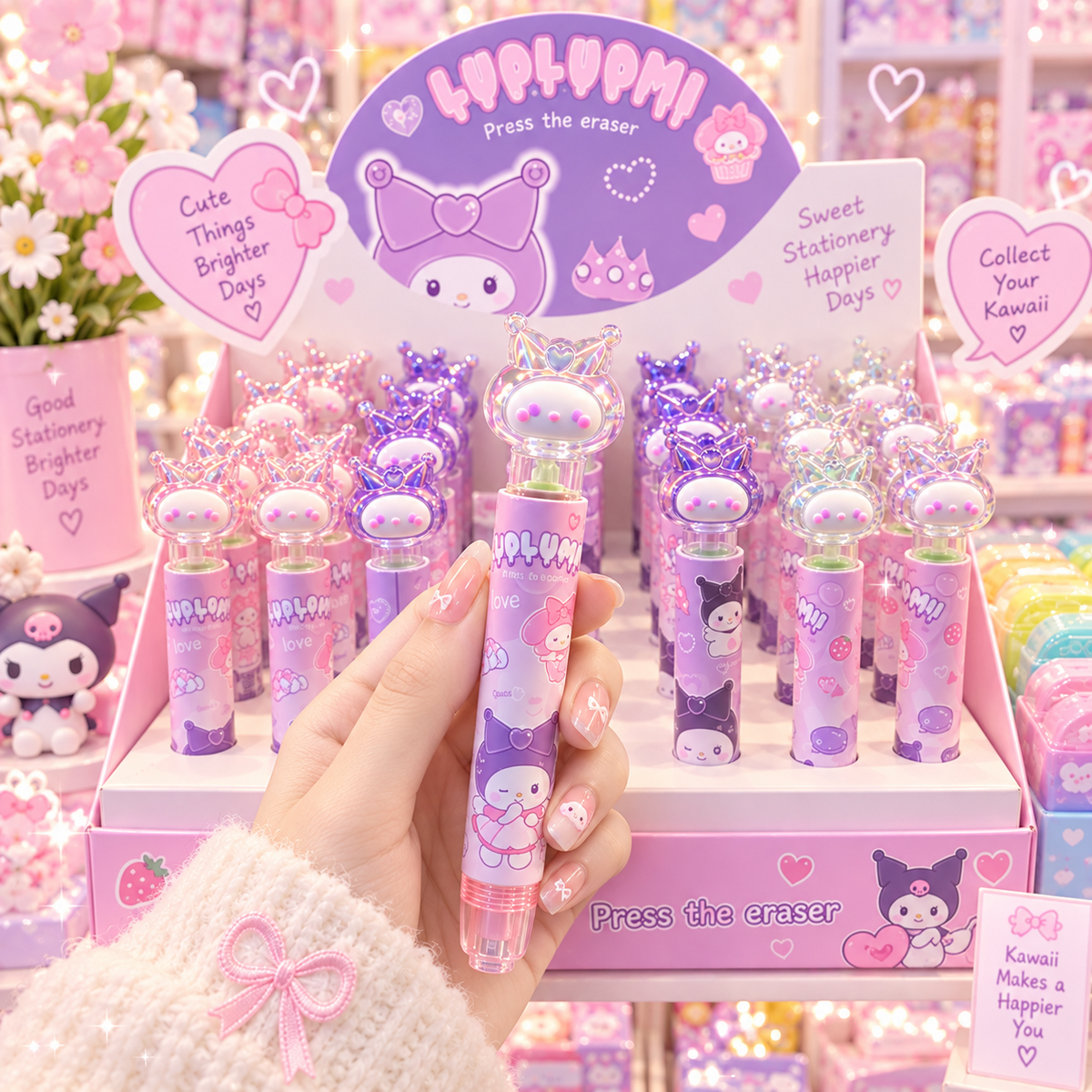 Kuromi press eraser pen lifestyle stationery image