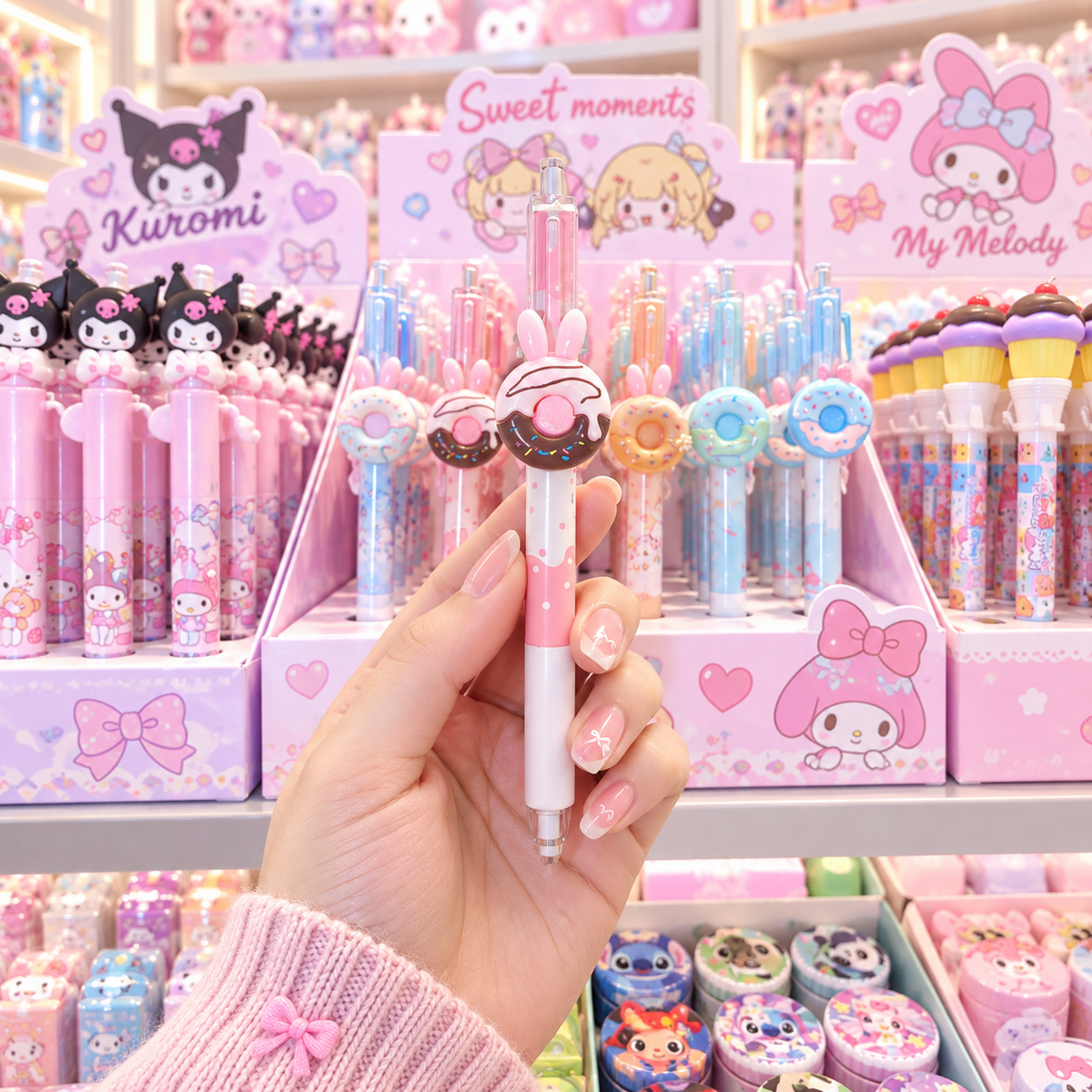 My Melody donut pen display