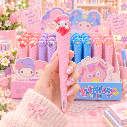 My Melody ice cream cone pen held in hand
